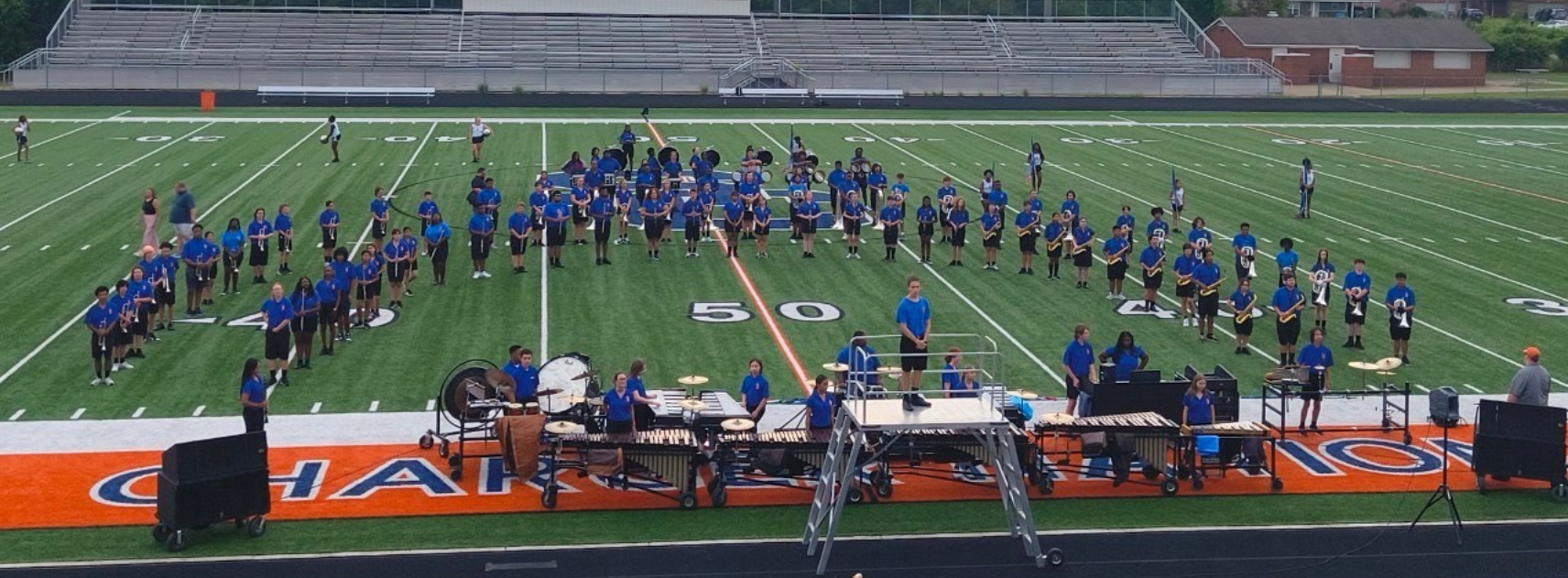 Marching band with drums